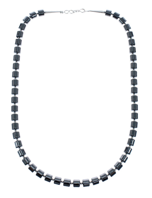 Hematite Genuine Sterling Silver Southwest Bead Necklace JX128481